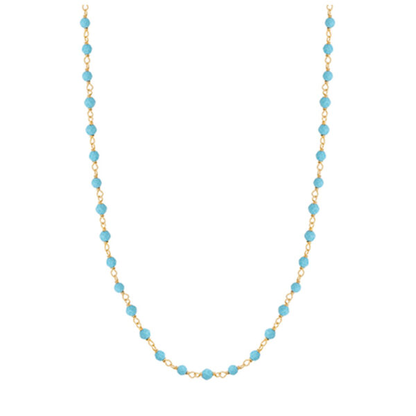 Γυναικείο Χρυσό Κολιέ 18Κ Ροζάριο Turquoise 16338