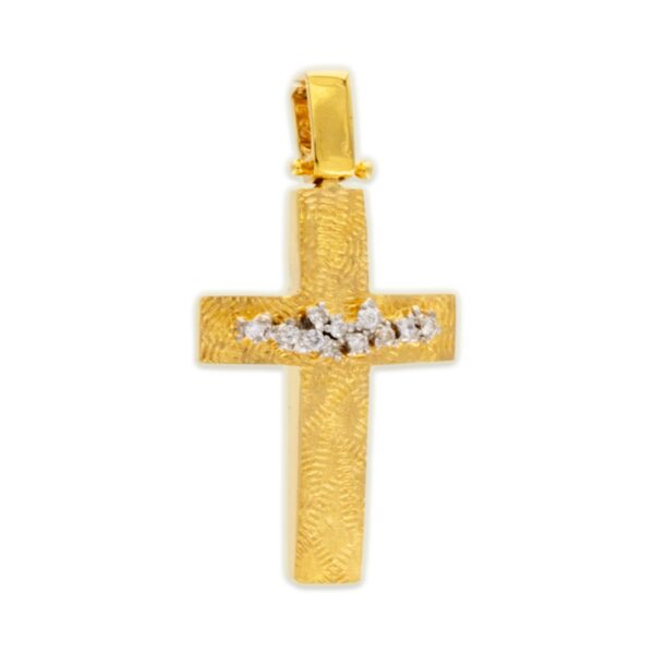 Γυναικείος Χρυσός Σταυρός 18K με διαμάντια 17654