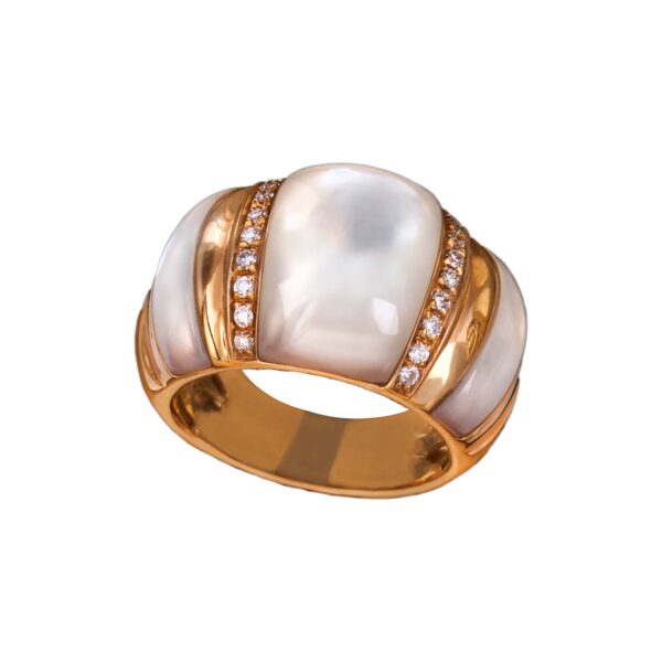 Γυναικείο Χρυσό Δαχτυλίδι 18Κ Moraglione Mother Of Pearl 7870